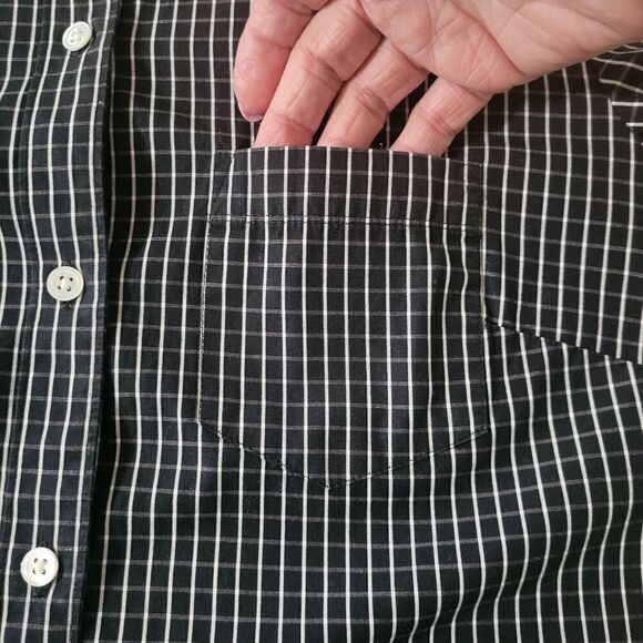 Ann Taylor Black Check Button-Down Shirt - Picture 10 of 14